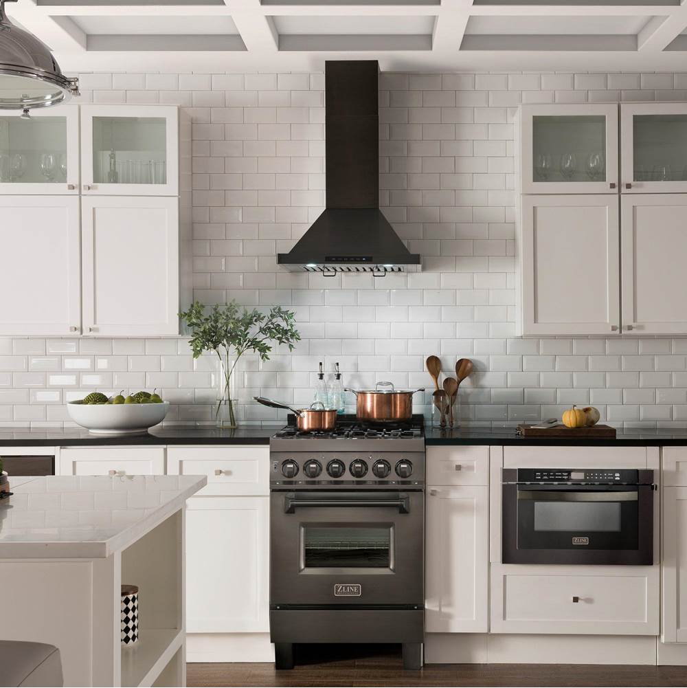 48'' Wall Mount Range Hood in Black Stainless Steel