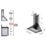 48'' Wall Mount Range Hood in Black Stainless Steel