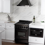 48'' Wall Mount Range Hood in Black Stainless Steel