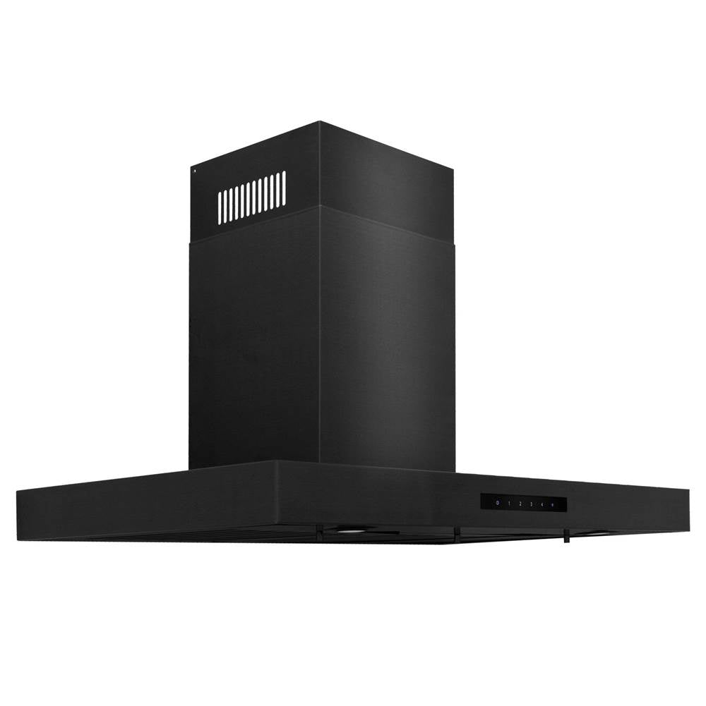 24'' Convertible Vent Wall Mount Range Hood in Black Stainless Steel