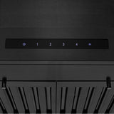 24'' Convertible Vent Wall Mount Range Hood in Black Stainless Steel