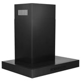 24'' Convertible Vent Wall Mount Range Hood in Black Stainless Steel