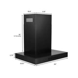 36'' Wall Mount Range Hood in Black Stainless Steel