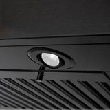 Convertible Vent Wall Mount Range Hood in Black Stainless Steel with Crown Molding (BSKENCRN)
