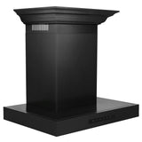 Convertible Vent Wall Mount Range Hood in Black Stainless Steel with Crown Molding (BSKENCRN)