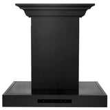 Convertible Vent Wall Mount Range Hood in Black Stainless Steel with Crown Molding (BSKENCRN)