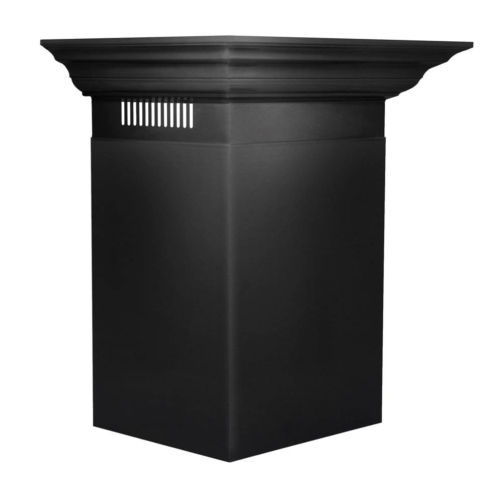 Convertible Vent Wall Mount Range Hood in Black Stainless Steel with Crown Molding (BSKENCRN)