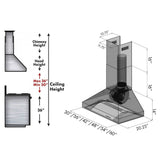 60'' Wall Mount Range Hood in Stainless Steel