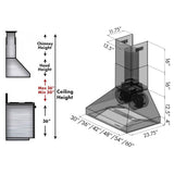 60'' Wall Mount Range Hood in Stainless Steel