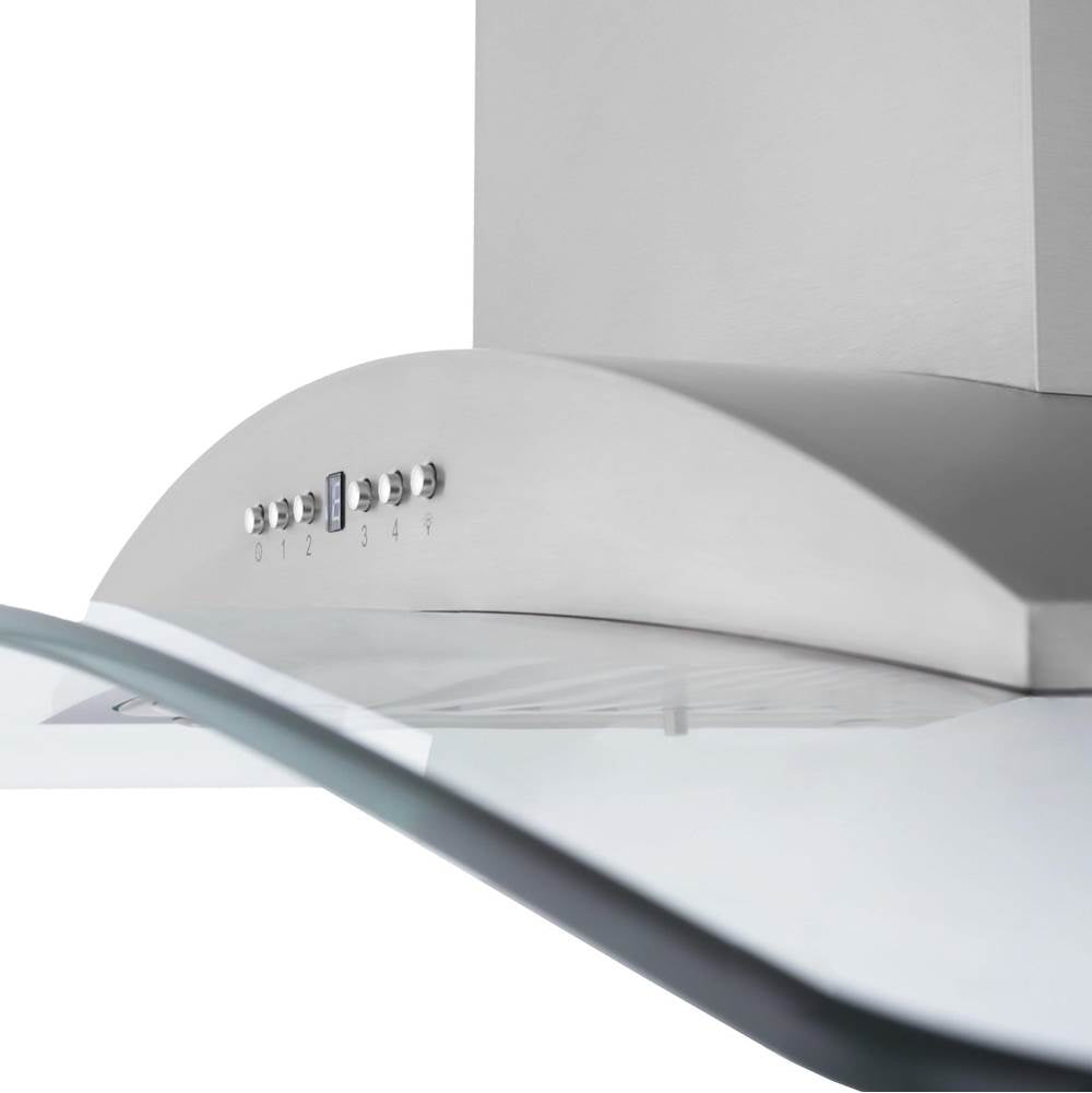 36'' Wall Mount Range Hood in Stainless Steel & Glass
