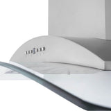 36'' Wall Mount Range Hood in Stainless Steel & Glass