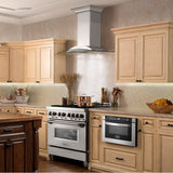 36'' Wall Mount Range Hood in Stainless Steel & Glass