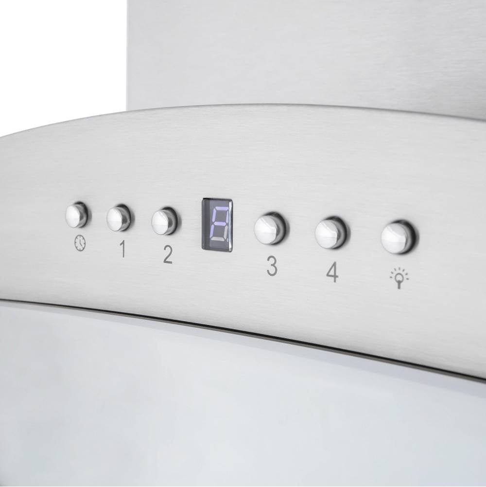 36'' Wall Mount Range Hood in Stainless Steel & Glass