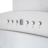 36'' Wall Mount Range Hood in Stainless Steel & Glass