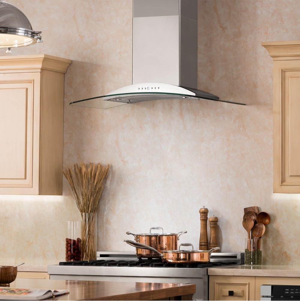 36'' Wall Mount Range Hood in Stainless Steel & Glass