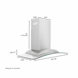 36'' Wall Mount Range Hood in Stainless Steel & Glass