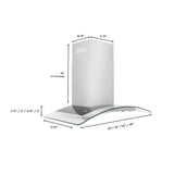 48'' Wall Mount Range Hood in Stainless Steel & Glass