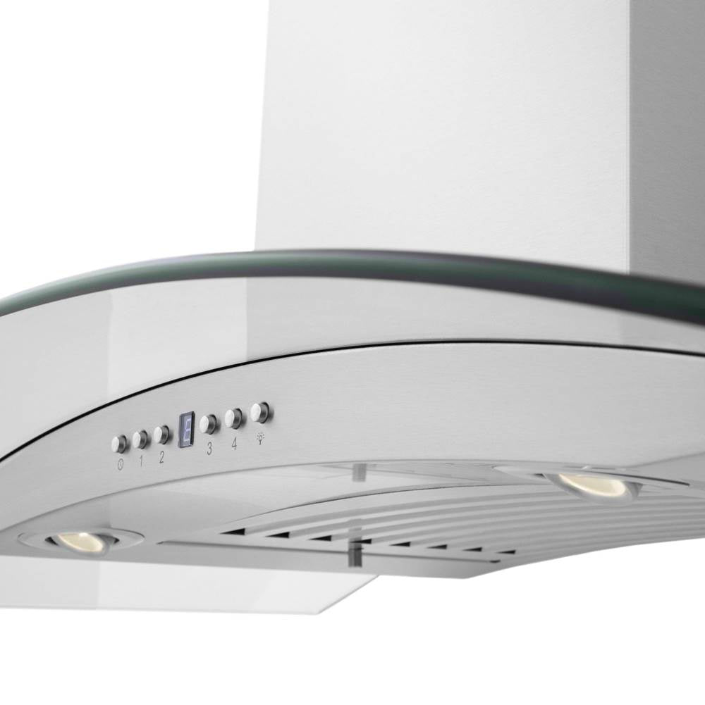 48'' Wall Mount Range Hood in Stainless Steel & Glass