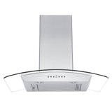 36'' Wall Mount Range Hood in Stainless Steel & Glass