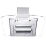 36'' Wall Mount Range Hood in Stainless Steel & Glass