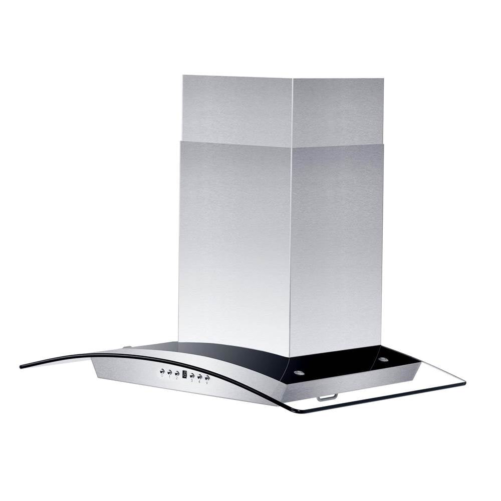 36'' Wall Mount Range Hood in Stainless Steel & Glass