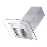 36'' Wall Mount Range Hood in Stainless Steel & Glass with Crown Molding