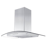 Z-Line - 36'' Wall Mount Range Hood in Stainless Steel & Glass with Crown Molding