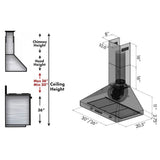 36'' Wall Mount Range Hood in Stainless Steel