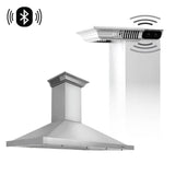 48'' Wall Mount Range Hood in Stainless Steel with Built-in CrownSound Bluetooth Speakers