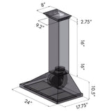 48'' Wall Mount Range Hood in Stainless Steel with Built-in CrownSound Bluetooth Speakers