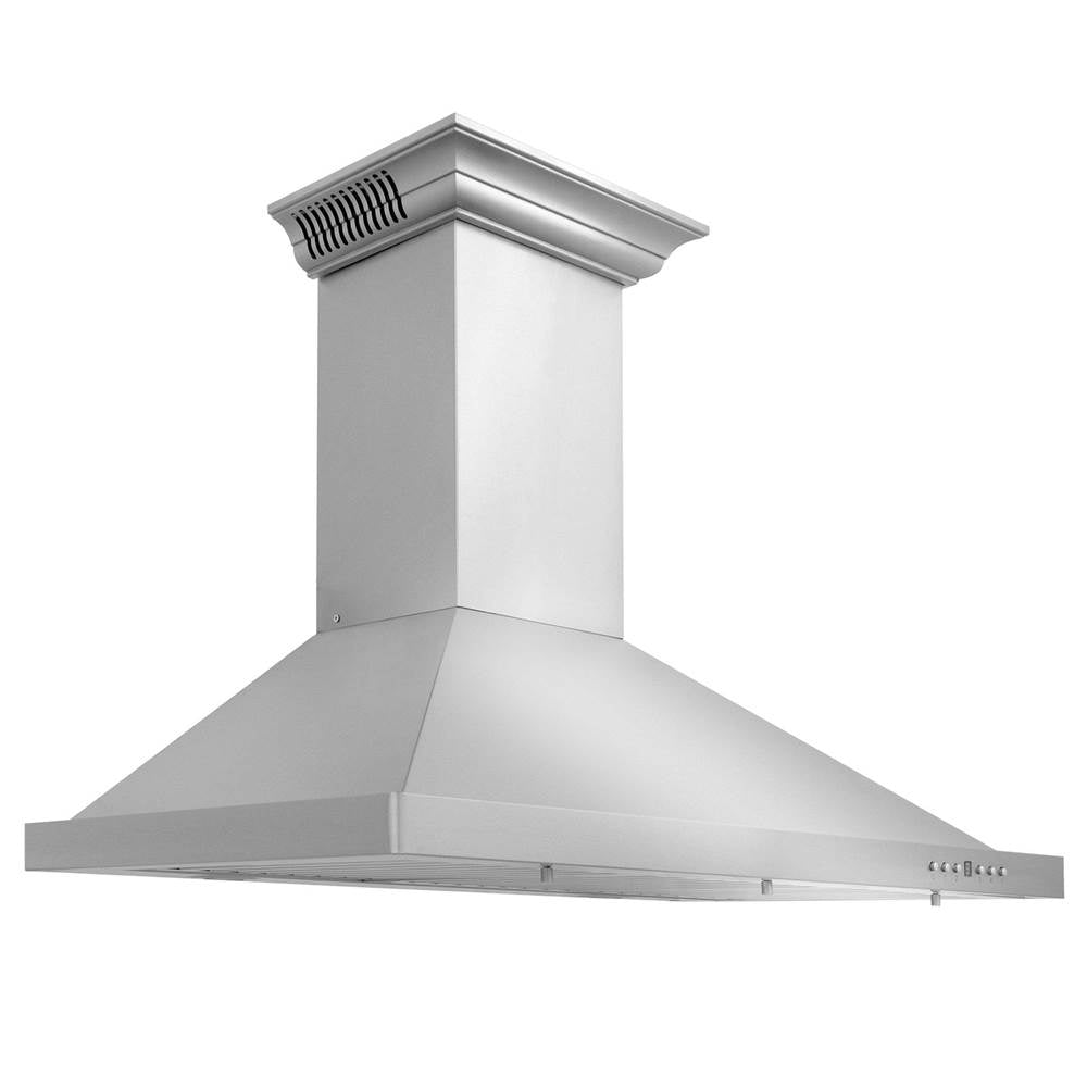 Z-Line - 42'' Wall Mount Range Hood in Stainless Steel with Built-in CrownSound Bluetooth Speakers