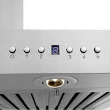 48'' Wall Mount Range Hood in Stainless Steel with Built-in CrownSound Bluetooth Speakers