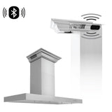 48'' Wall Mount Range Hood in Stainless Steel with Built-in CrownSound Bluetooth Speakers