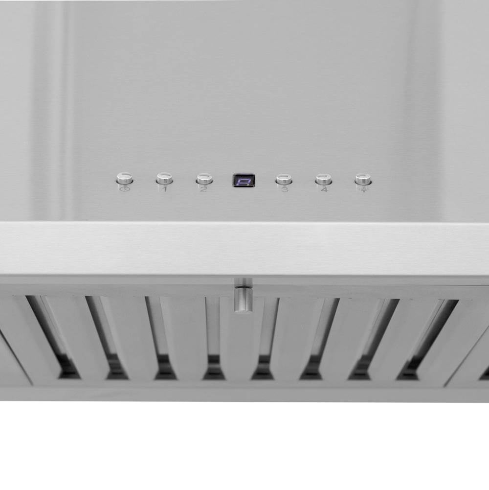 48'' Wall Mount Range Hood in Stainless Steel with Built-in CrownSound Bluetooth Speakers