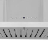 48'' Wall Mount Range Hood in Stainless Steel with Built-in CrownSound Bluetooth Speakers