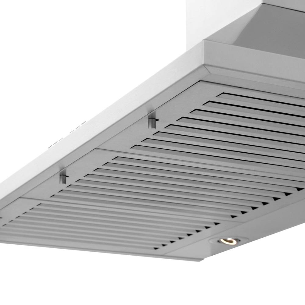 48'' Wall Mount Range Hood in Stainless Steel with Built-in CrownSound Bluetooth Speakers
