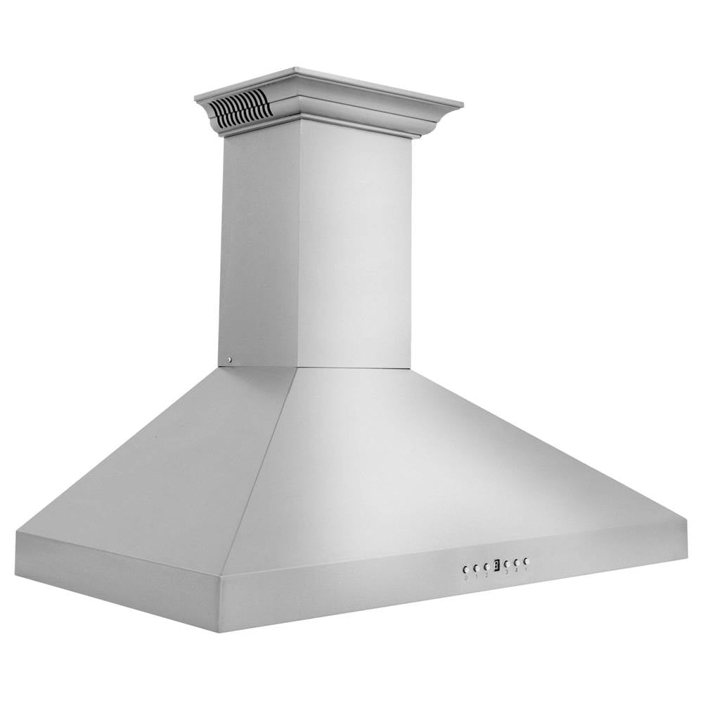 Z-Line - 42'' Wall Mount Range Hood in Stainless Steel with Built-in CrownSound Bluetooth Speakers