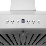 48'' Wall Mount Range Hood in Stainless Steel with Built-in CrownSound Bluetooth Speakers