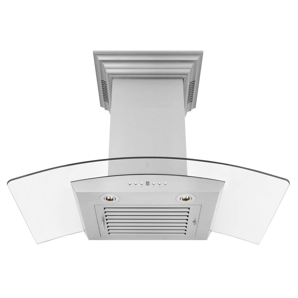 36'' Wall Mount Range Hood in Stainless Steel with Built-in CrownSound Bluetooth Speakers