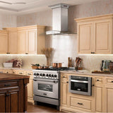 36'' Wall Mount Range Hood in Stainless Steel with Built-in CrownSound Bluetooth Speakers