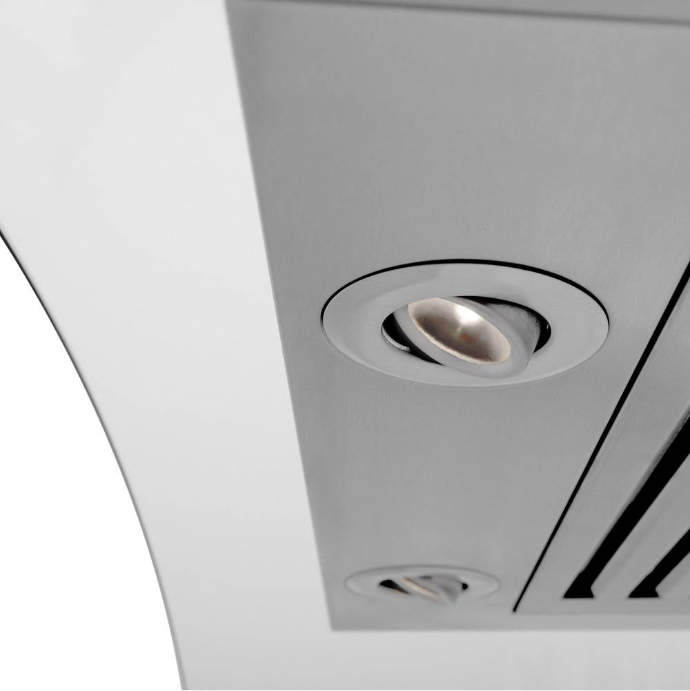 36'' Wall Mount Range Hood in Stainless Steel with Built-in CrownSound Bluetooth Speakers