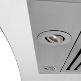 36'' Wall Mount Range Hood in Stainless Steel with Built-in CrownSound Bluetooth Speakers
