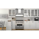 60'' Wall Mount Range Hood in Stainless Steel with Crown Molding