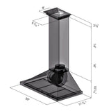 48'' Wall Mount Range Hood in Stainless Steel with Crown Molding