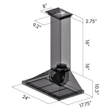 48'' Wall Mount Range Hood in Stainless Steel with Crown Molding
