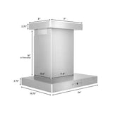 48'' Wall Mount Range Hood in Stainless Steel with Crown Molding