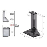 48'' Wall Mount Range Hood in Stainless Steel with Crown Molding