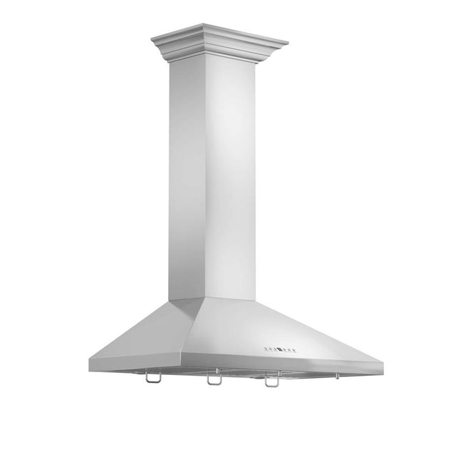 Z-Line - 48'' Wall Mount Range Hood in Stainless Steel with Crown Molding