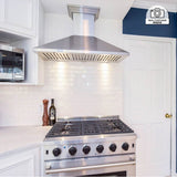 48'' Wall Mount Range Hood in Stainless Steel with Crown Molding