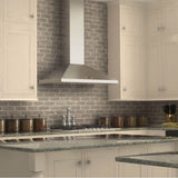 48'' Wall Mount Range Hood in Stainless Steel with Crown Molding